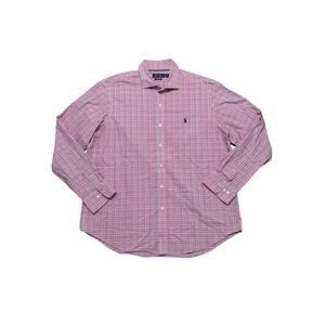 Polo Ralph Lauren Non-iron Pink Multicolor Plaid Long Sleeve Button Up Mens  XL